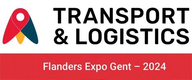 Logo du salon transport et logistics avec écrit en dessous Flanders Expo Gent 2024.